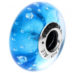 Pandora Beads-Murano Glass And Blue Fizzle-Charm Jewelry