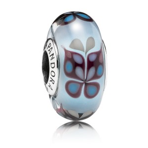 Pandora Beads-Murano Glass Blue Butterfly Butterfly-Charm Jewelry