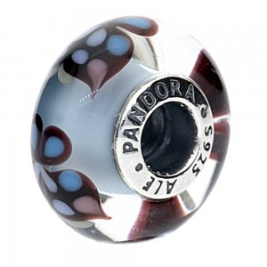 Pandora Beads-Murano Glass Blue Butterfly Butterfly-Charm Jewelry
