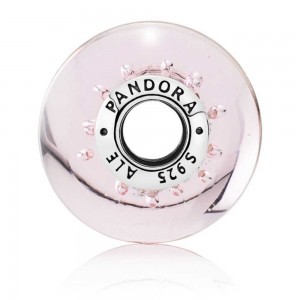 Pandora Beads-Murano Glass Pink Glitter-Charm Jewelry