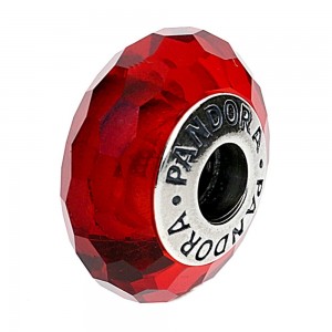 Pandora Beads-Murano Glass Red Faceted-Charm Jewelry