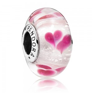 Pandora Beads-Murano Glass Wild Hearts Love-Charm Jewelry