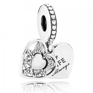 Pandora Charm-My Wife Always Dropper Love-Silver Jewelry