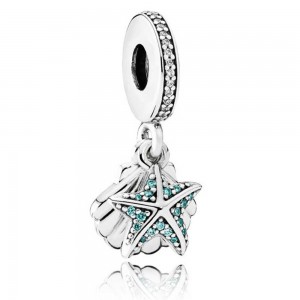 Pandora Charm-Tropical Starfish And Seashell Dropper Summer Jewelry