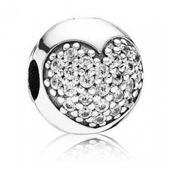 Pandora Clips-Heart Love-Silver Jewelry