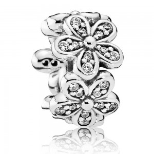 Pandora Spacers-Dazzling Daisies Floral-CZ-Sterling Silver Jewelry