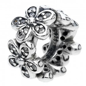 Pandora Spacers-Dazzling Daisies Floral-CZ-Sterling Silver Jewelry