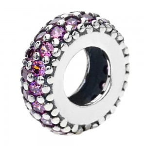Pandora Spacers-Fancy Purple-Silver Jewelry