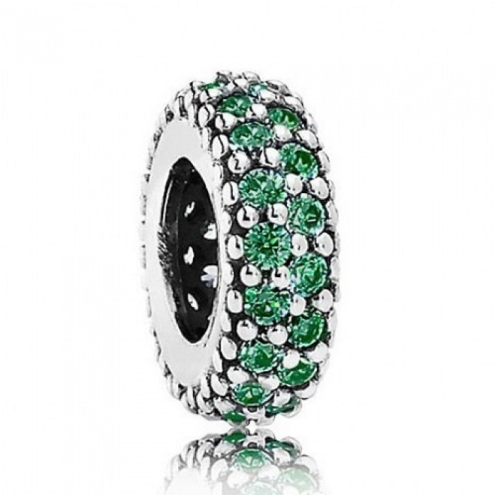 Pandora Spacers-Green-Silver Jewelry