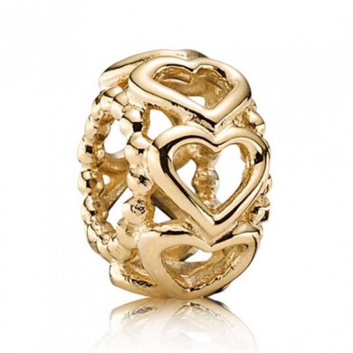 Pandora Spacers-Hearts Love-Gold Jewelry