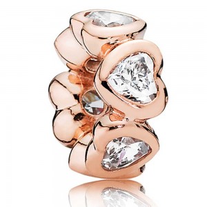 Pandora Spacers-Hearts Love-Rose Gold Jewelry