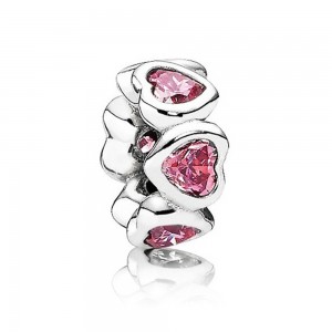 Pandora Spacers-Pink Heart Love Jewelry