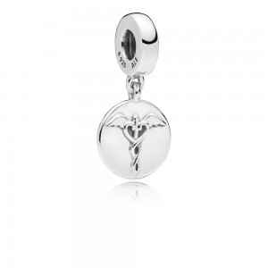 Pandora Charm-Dazzling Stethoscope Dangle-Clear CZ Jewelry