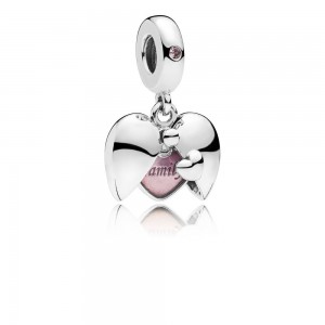 Pandora Charm-Family Locket Dangle-Pink Crystal-Pink Enamel Jewelry