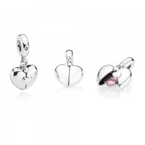 Pandora Charm-Family Locket Dangle-Pink Crystal-Pink Enamel Jewelry