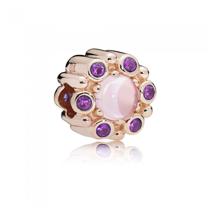 Pandora Charm-Heraldic Radiance-Rose-Pink-Purple Crystals Jewelry