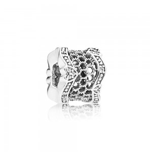 Pandora Charm-Lace of Love Spacer-Clear CZ Jewelry