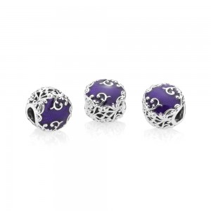 Pandora Charm-Regal Beauty-Purple Enamel Jewelry