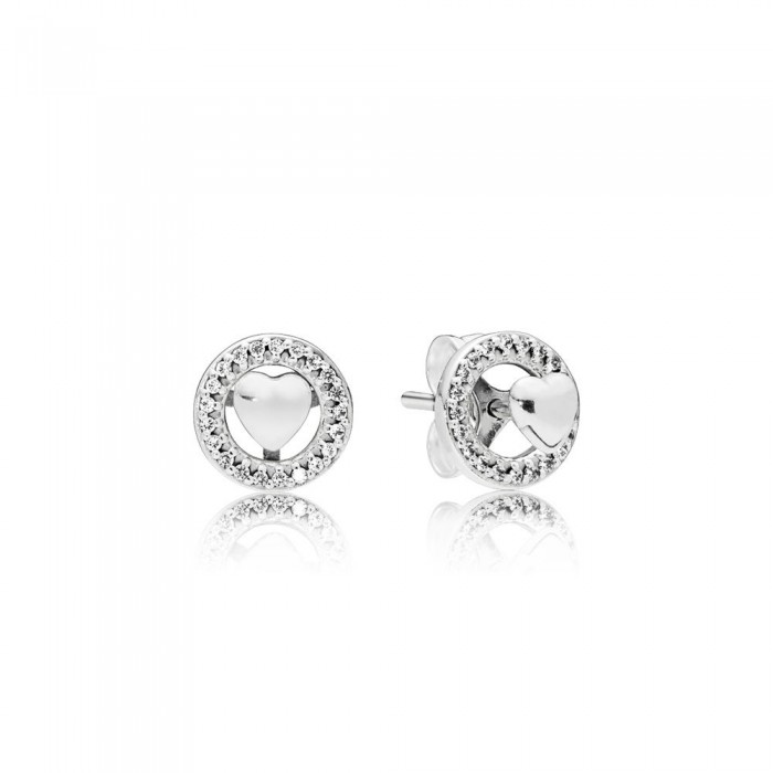 Pandora Earring-Forever Hearts-Clear CZ Jewelry
