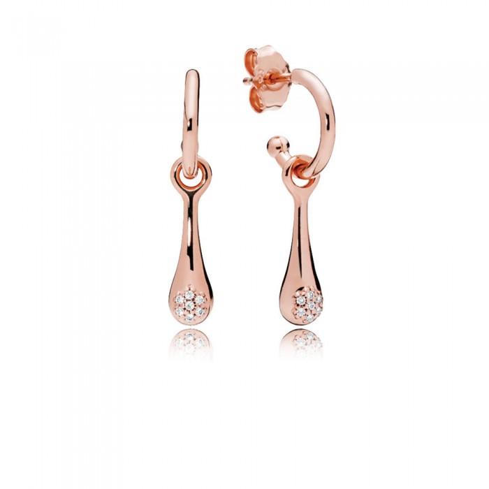 Pandora Earring-Modern LovePods-Rose-Clear CZ Jewelry
