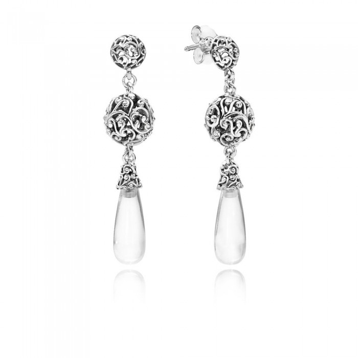 Pandora Earring-Regal Droplets-Clear CZ Jewelry
