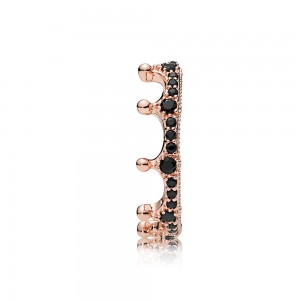 Pandora Ring-Enchanted Crown-Rose-Black Crystal Jewelry