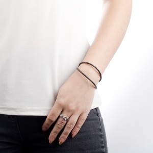 Pandora Bracelet-Black Triple-Leather Jewelry