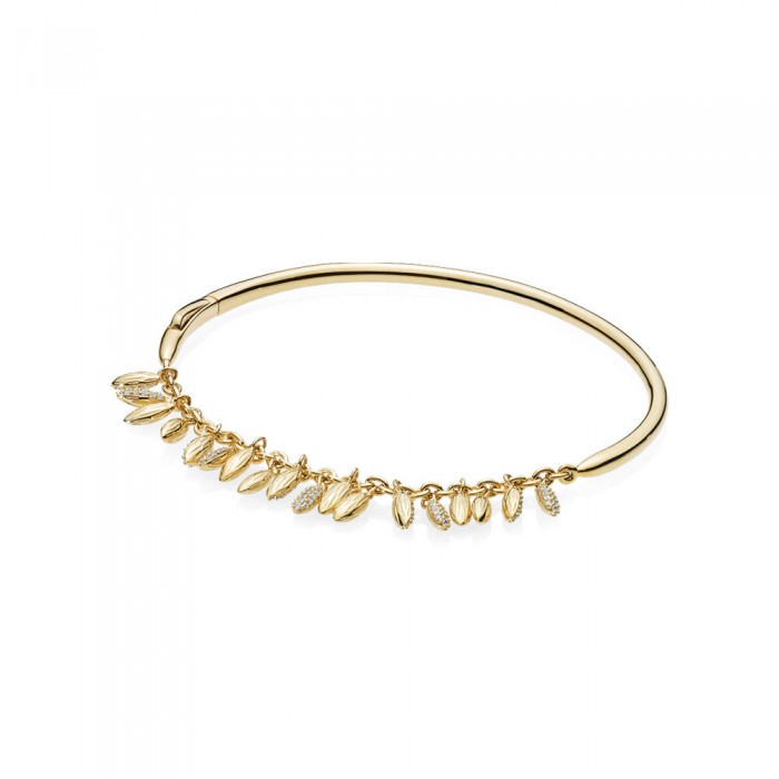 Pandora Bracelet-Limited Edition Floating Grains Bangle-Shine-Clear CZ Jewelry