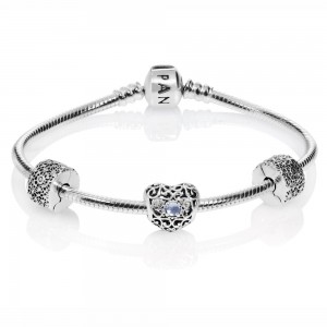 Pandora Bracelet-Silver March Birthstone Birthstone Complete Jewelry