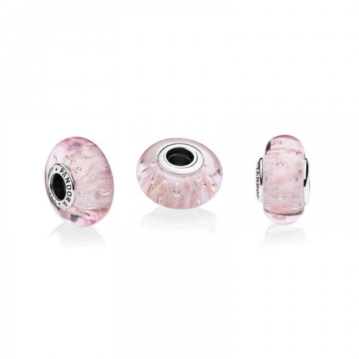 Pandora Charm-Pink Glitter-Murano Glass Jewelry
