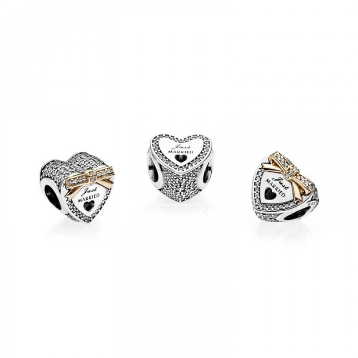 Pandora Charm-Wedding Heart-Clear CZ Jewelry