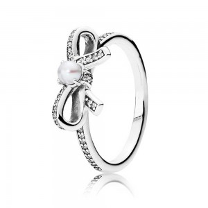 Pandora Ring-Delicate Sentiments Pearl Bow Bows Jewelry
