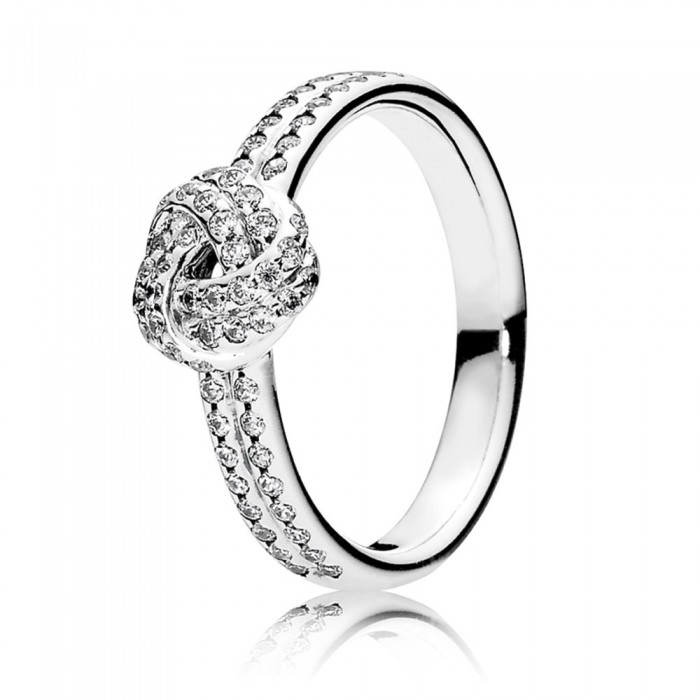 Pandora Ring-Love Knot-Pave CZ-Sterling Silver Jewelry