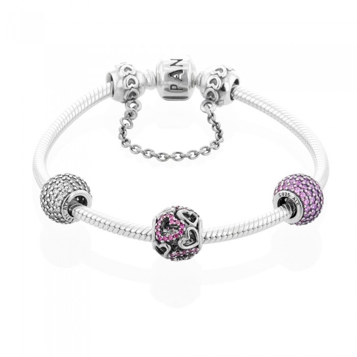 Pandora Bracelet-All My Heart Love Complete-CZ-Silver Jewelry