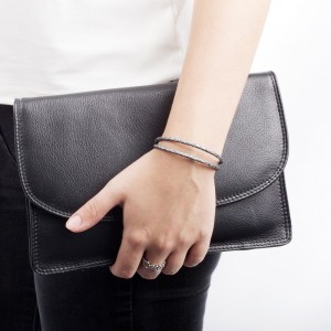 Pandora Bracelet-Grey Double-Leather Jewelry