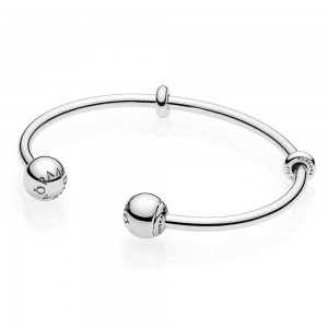 Pandora Bracelet-Sleek Open Logo Bangle Jewelry