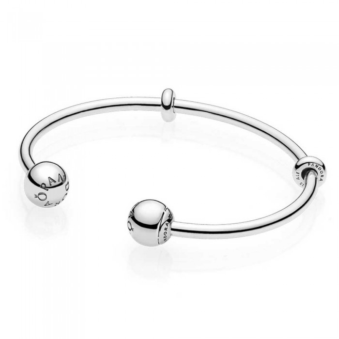 Pandora Bracelet-Sleek Open Logo Bangle Jewelry