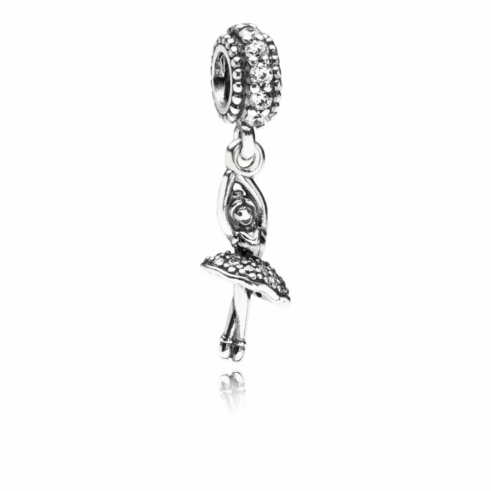 Pandora Charm-Ballerina Dangle-Clear CZ Jewelry