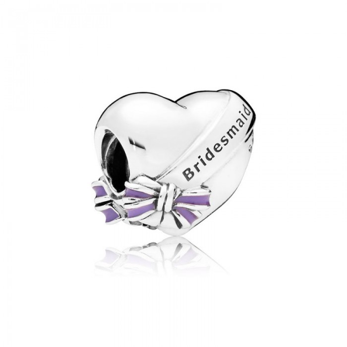 Pandora Charm-Best Bridesmaids-Transparent Purple Enamel Jewelry