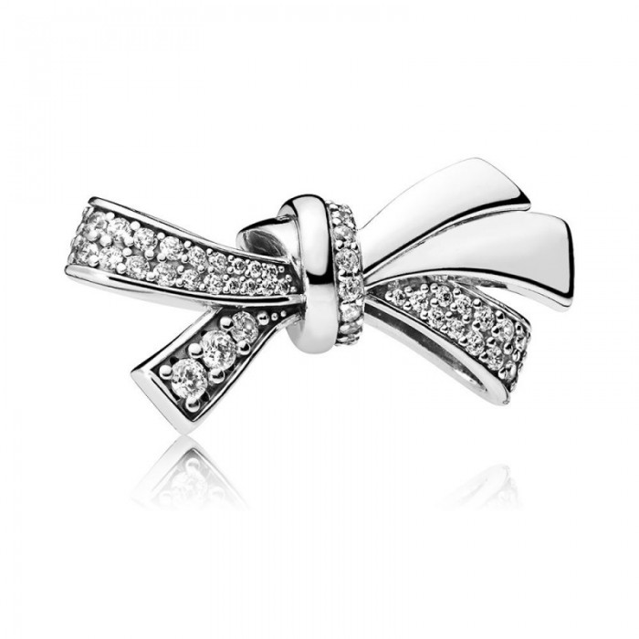 Pandora Charm-Brilliant Bow-Clear CZ Jewelry