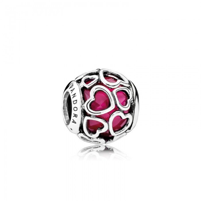 Pandora Charm-Cerise Encased in Love-Cerise Crystal Jewelry