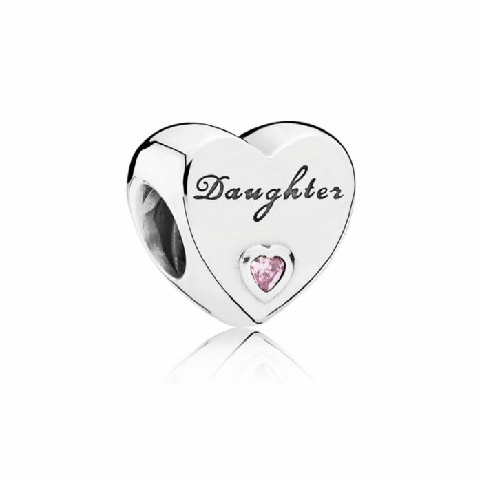 Pandora Charm-Daughter's Love-Pink CZ Jewelry