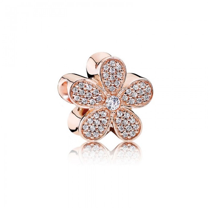 Pandora Charm-Dazzling Daisy AE-Rose Clear CZ Jewelry