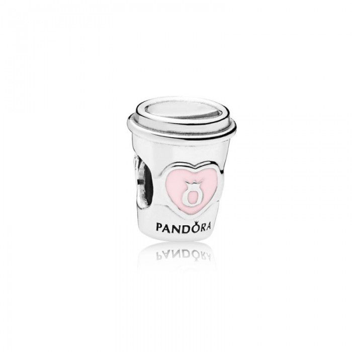 Pandora Charm-Drink To Go-Pink Enamel Jewelry