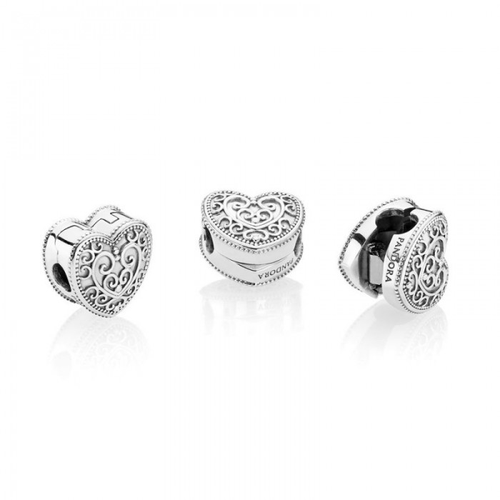 Pandora Charm-Enchanted Heart Clip Jewelry