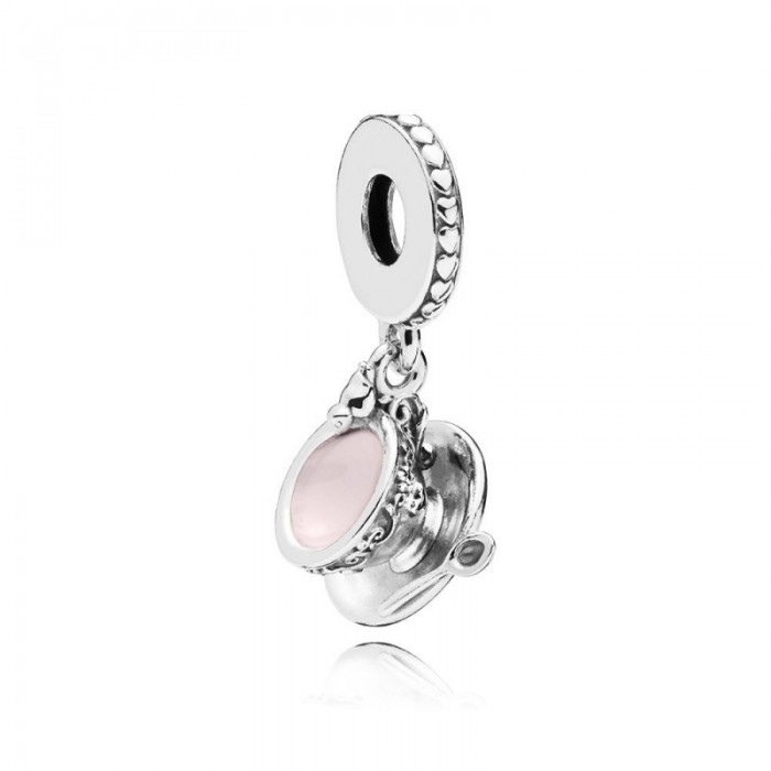 Pandora Charm-Enchanted Tea Cup Dangle-Pale Pink Enamel Jewelry