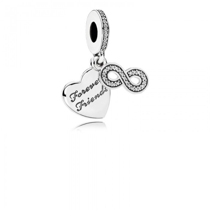 Pandora Charm-Forever Friends Dangle-Clear CZ Jewelry