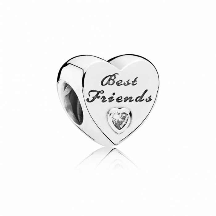 Pandora Charm-Friendship Heart-Clear CZ Jewelry