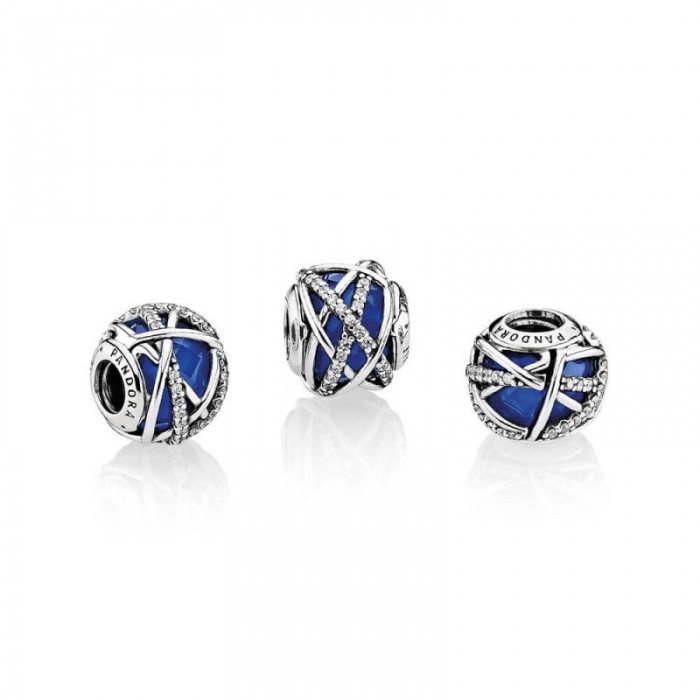 Pandora Charm-Galaxy-Royal Blue Crystal Clear CZ Jewelry