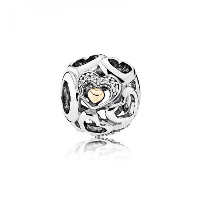 Pandora Charm-Heart Romance-Clear CZ Jewelry